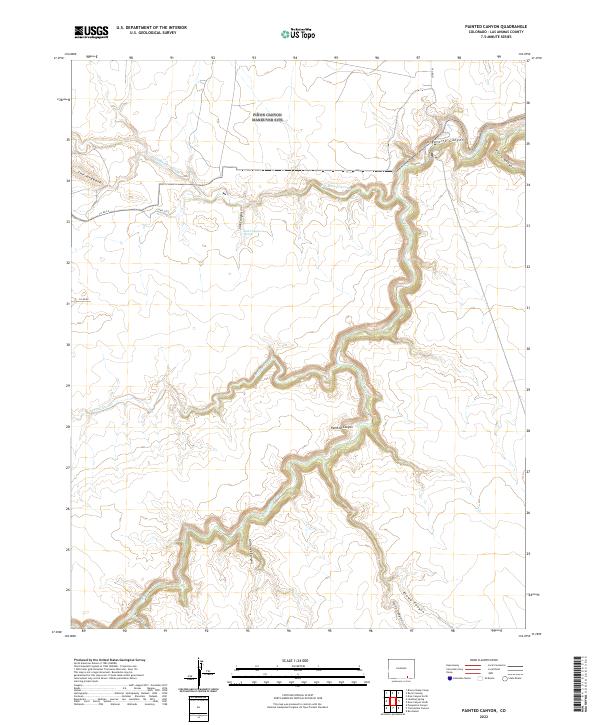 US Topo 7.5-minute map for Painted Canyon CO