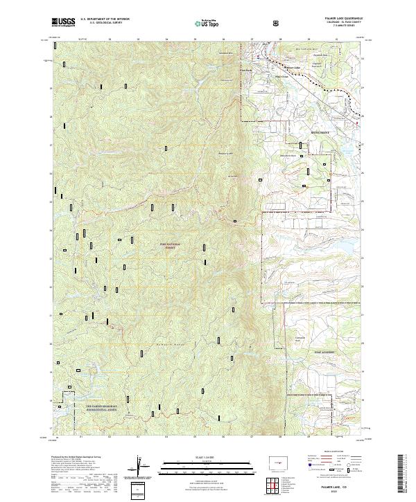 US Topo 7.5-minute map for Palmer Lake CO