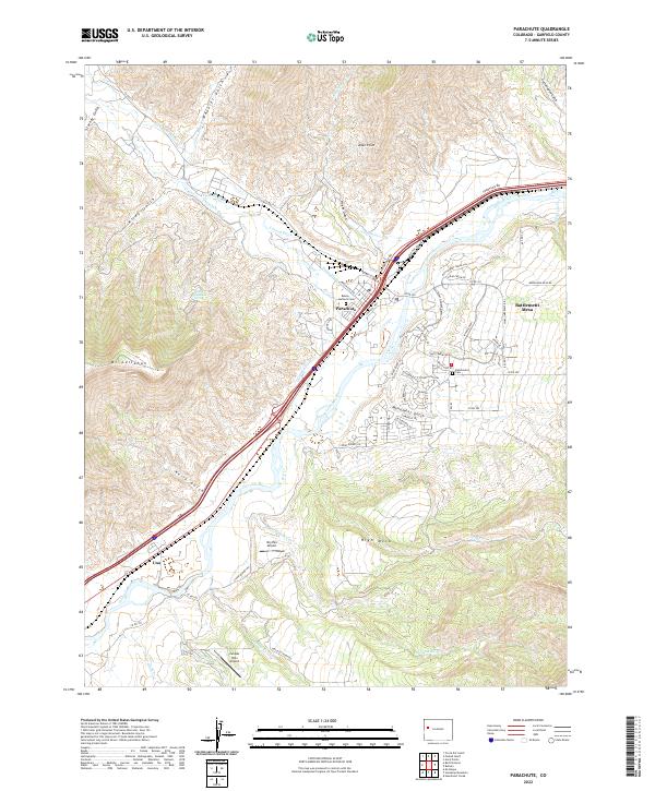US Topo 7.5-minute map for Parachute CO