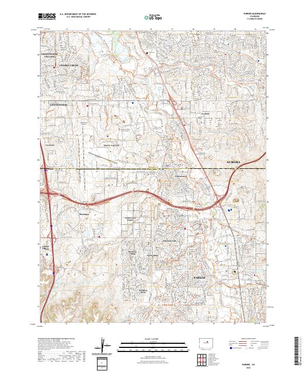 US Topo 7.5-minute map for Parker CO