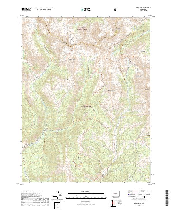 US Topo 7.5-minute map for Pearl Pass CO