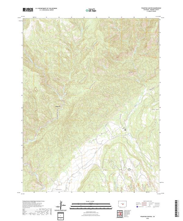 US Topo 7.5-minute map for Phantom Canyon CO