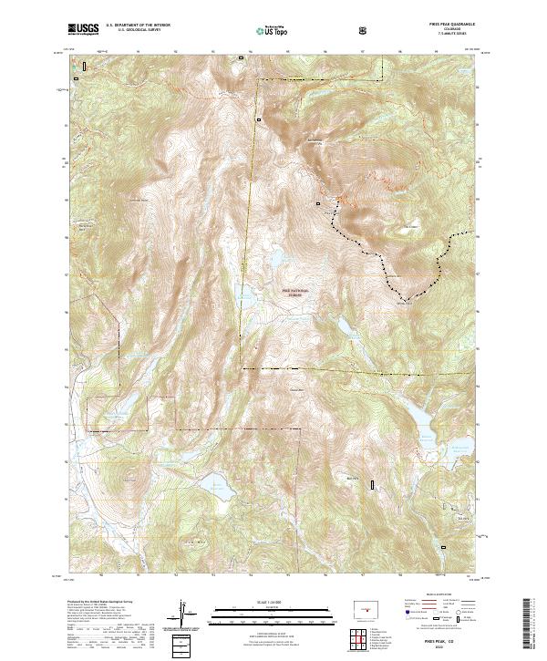 US Topo 7.5-minute map for Pikes Peak CO