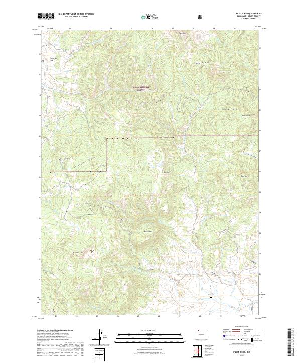 US Topo 7.5-minute map for Pilot Knob CO