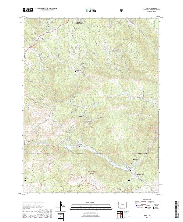 US Topo 7.5-minute map for Pine CO