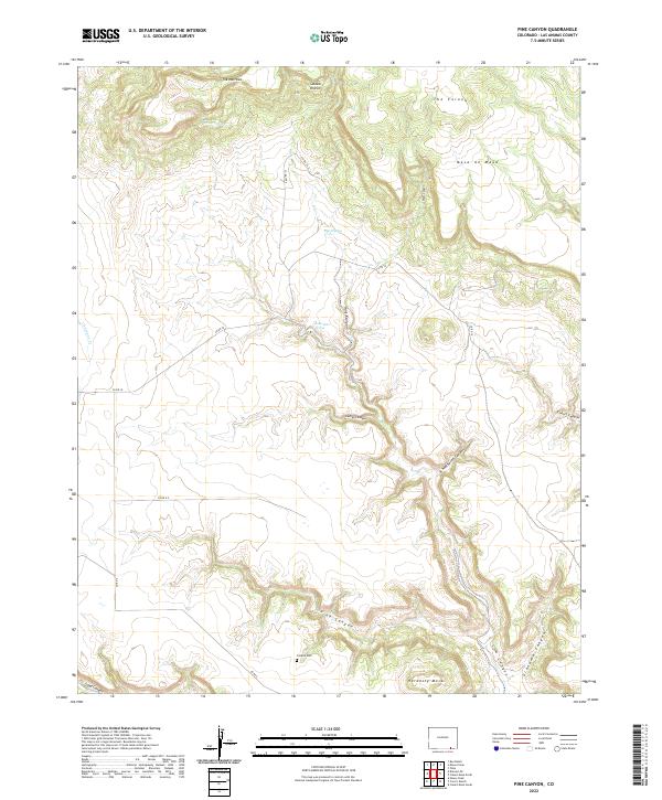 US Topo 7.5-minute map for Pine Canyon CO