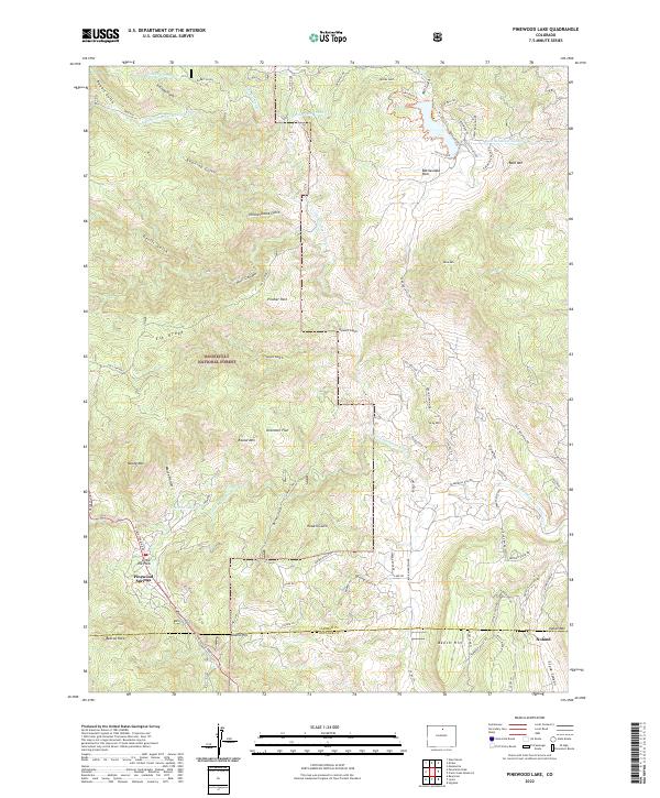 US Topo 7.5-minute map for Pinewood Lake CO