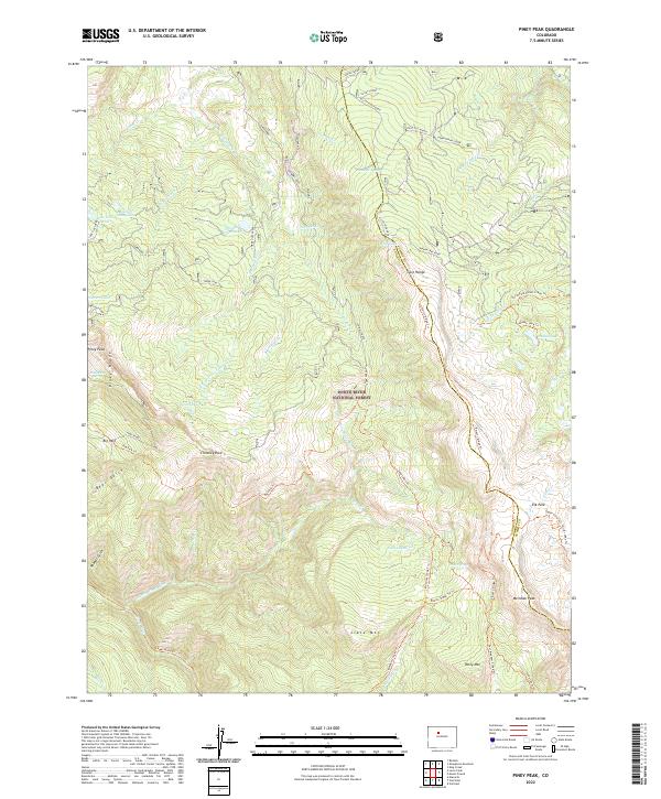 US Topo 7.5-minute map for Piney Peak CO