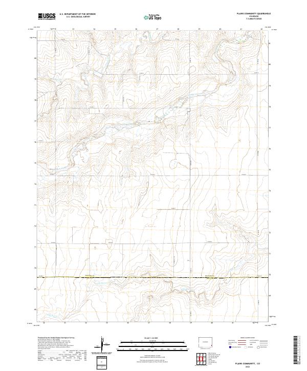 US Topo 7.5-minute map for Plains Community CO