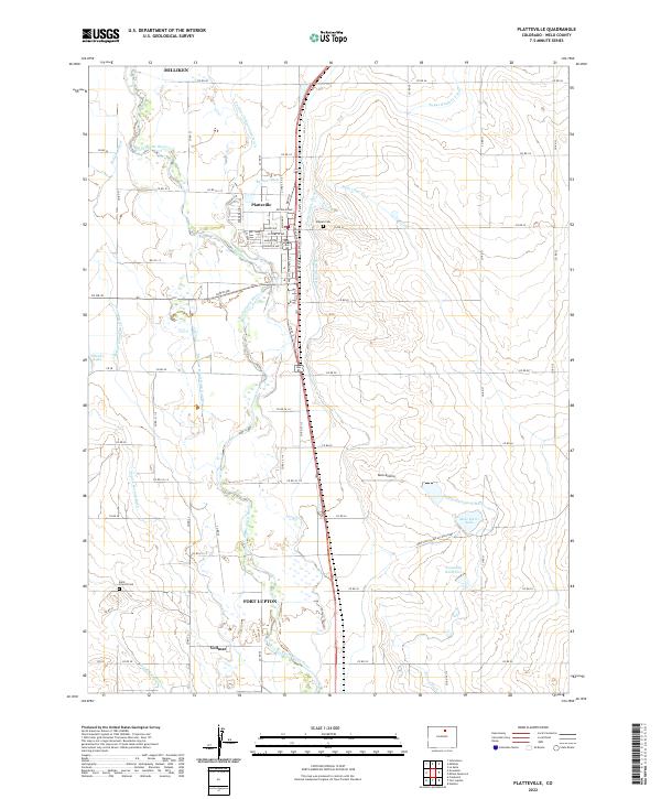 US Topo 7.5-minute map for Platteville CO