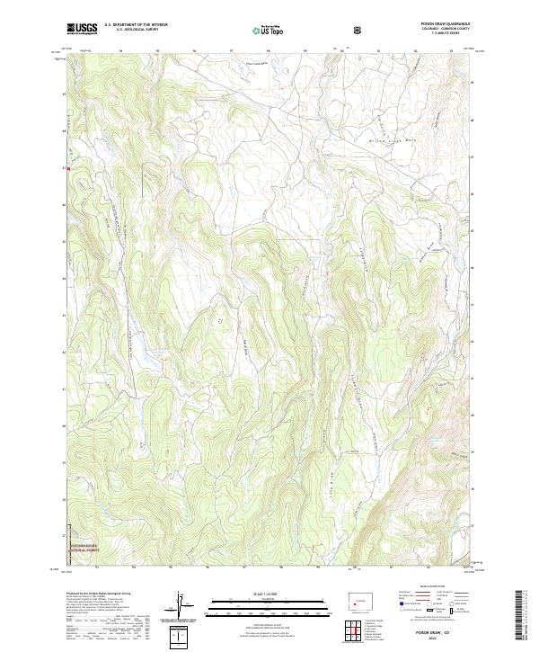 US Topo 7.5-minute map for Poison Draw CO