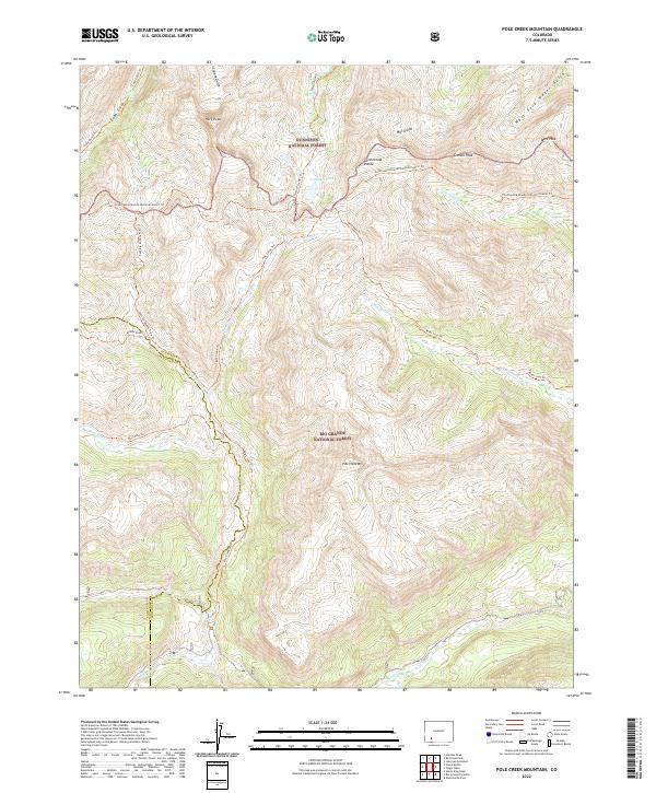 US Topo 7.5-minute map for Pole Creek Mountain CO
