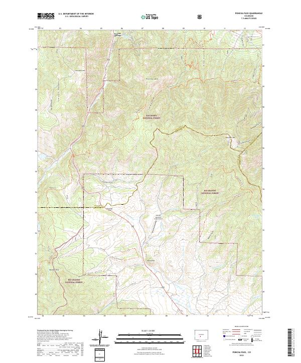 US Topo 7.5-minute map for Poncha Pass CO