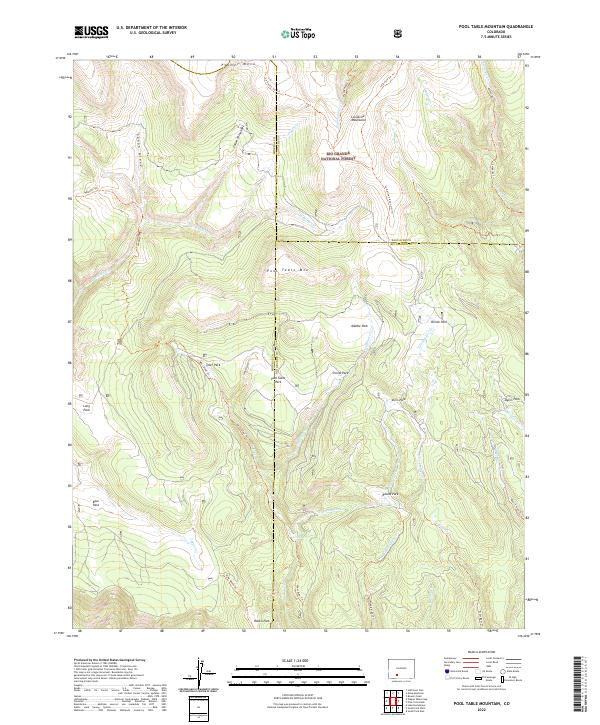 US Topo 7.5-minute map for Pool Table Mountain CO