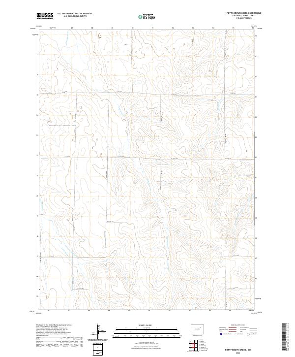 US Topo 7.5-minute map for Potty Brown Creek CO