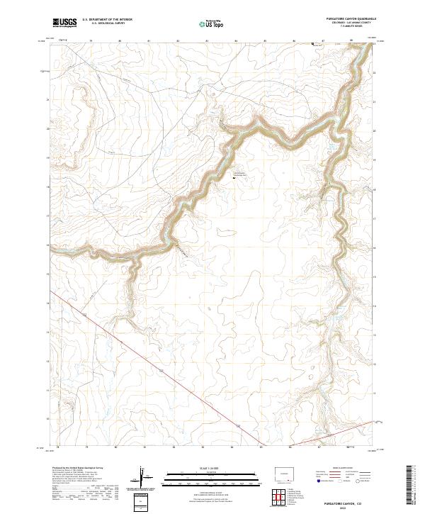 US Topo 7.5-minute map for Purgatoire Canyon CO