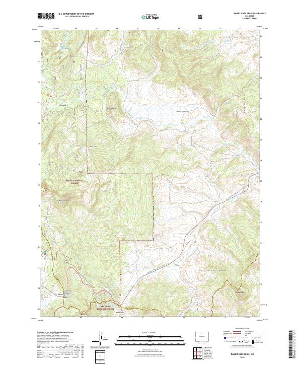 US Topo 7.5-minute map for Rabbit Ears Peak CO