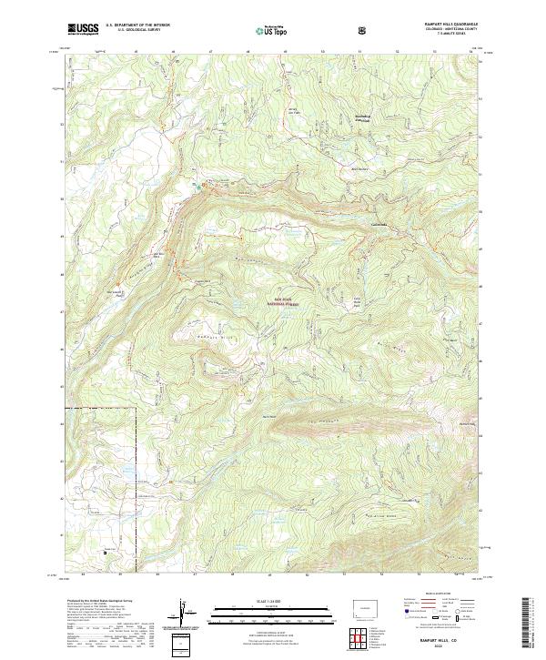 US Topo 7.5-minute map for Rampart Hills CO