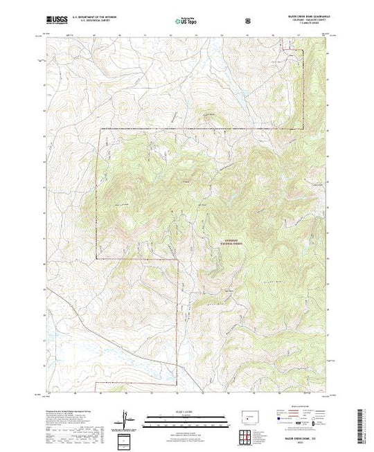 US Topo 7.5-minute map for Razor Creek Dome CO – American Map Store