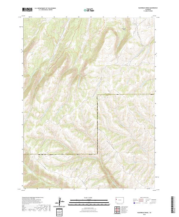US Topo 7.5-minute map for Razorback Ridge CO