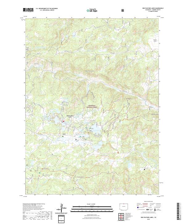 US Topo 7.5-minute map for Red Feather Lakes CO
