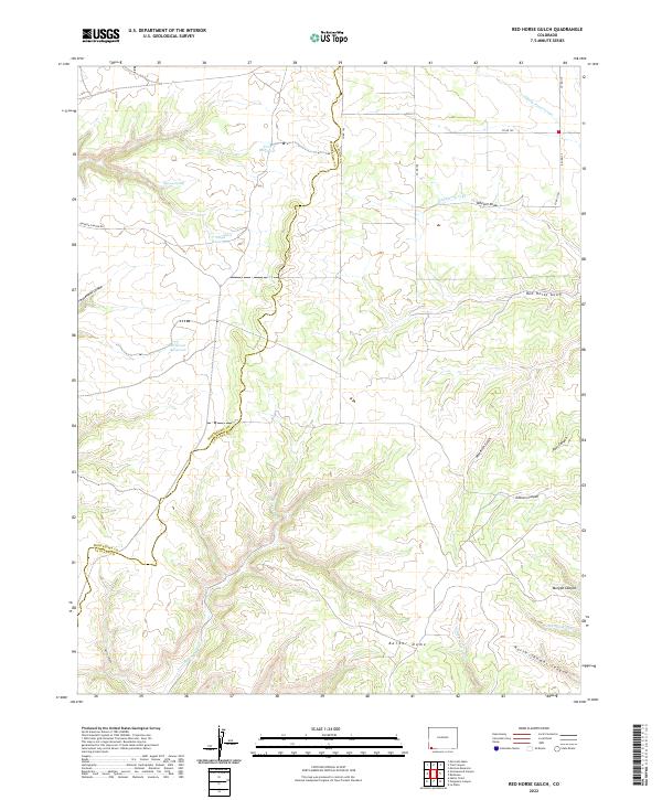 US Topo 7.5-minute map for Red Horse Gulch CO