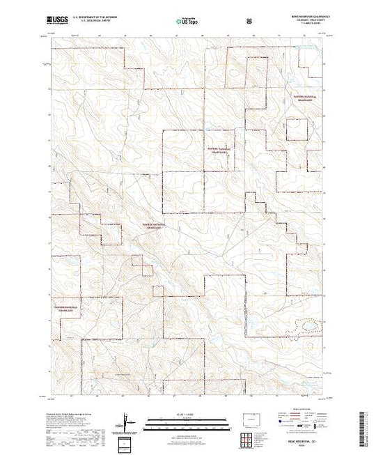 US Topo 7.5-minute map for Reno Reservoir CO – American Map Store