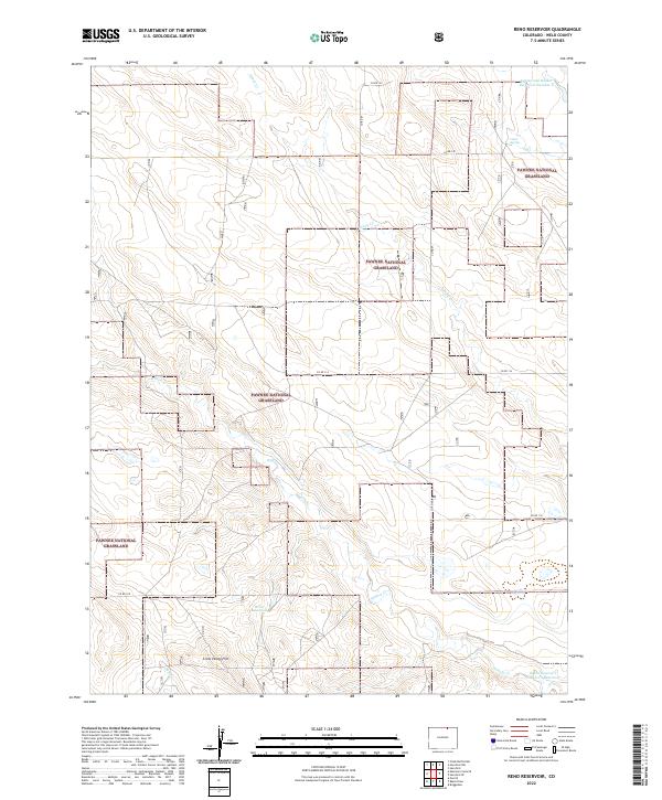 US Topo 7.5-minute map for Reno Reservoir CO – American Map Store