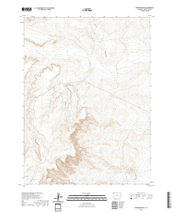 US Topo 7.5-minute map for Reservoir Draw CO