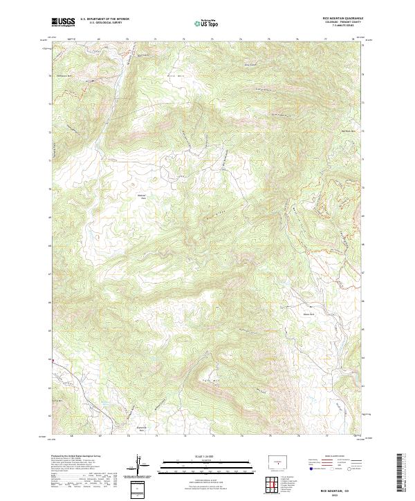US Topo 7.5-minute map for Rice Mountain CO