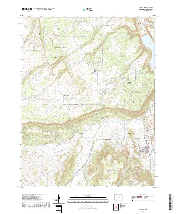 US Topo 7.5-minute map for Ridgway CO – American Map Store
