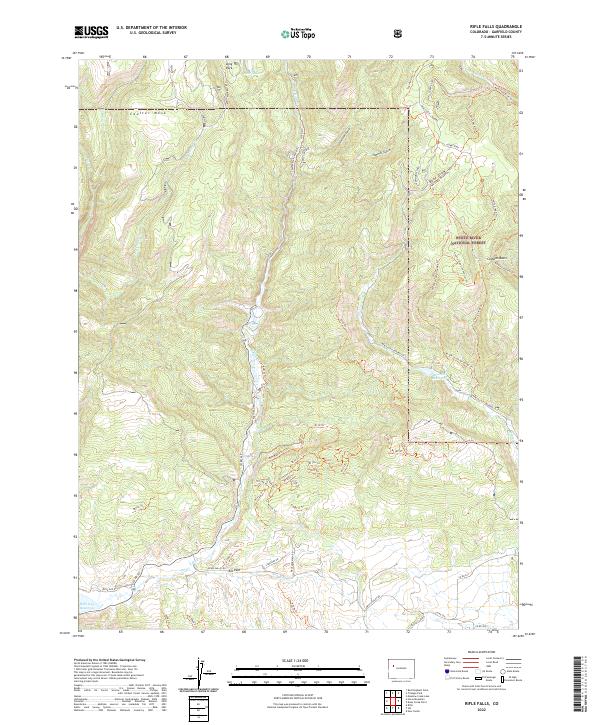 US Topo 7.5-minute map for Rifle Falls CO
