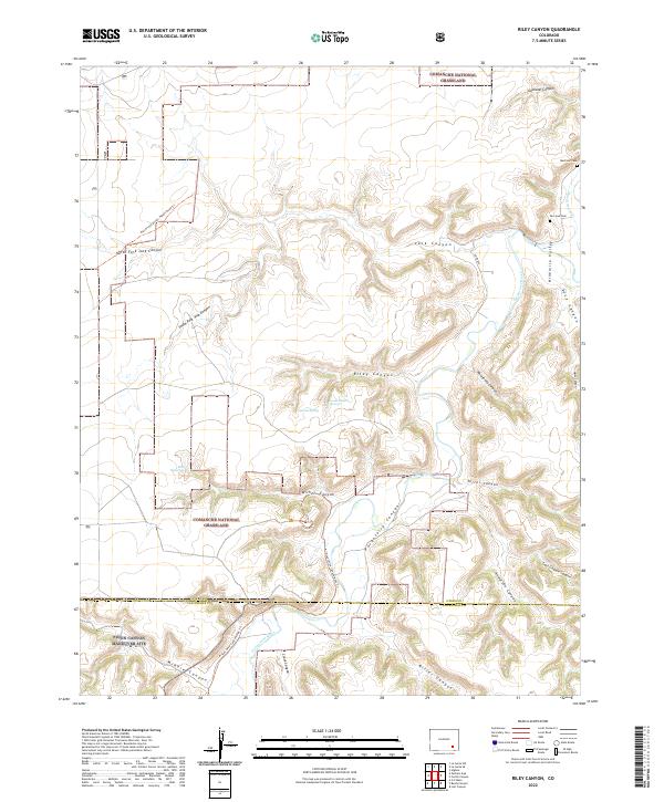 US Topo 7.5-minute map for Riley Canyon CO