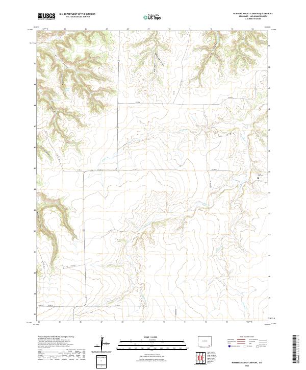 US Topo 7.5-minute map for Robbers Roost Canyon CO