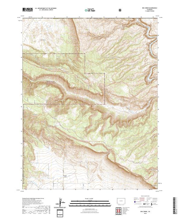 US Topo 7.5-minute map for Roc Creek CO
