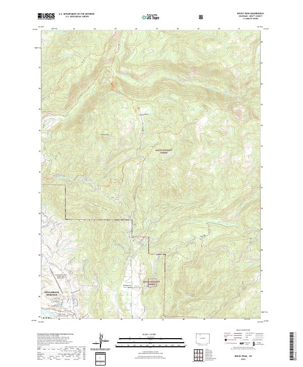 US Topo 7.5-minute map for Rocky Peak CO