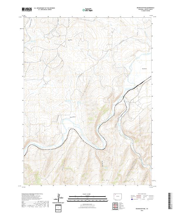 US Topo 7.5-minute map for Round Bottom CO
