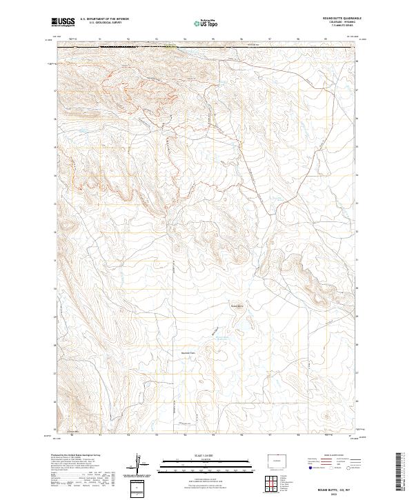 US Topo 7.5-minute map for Round Butte COWY