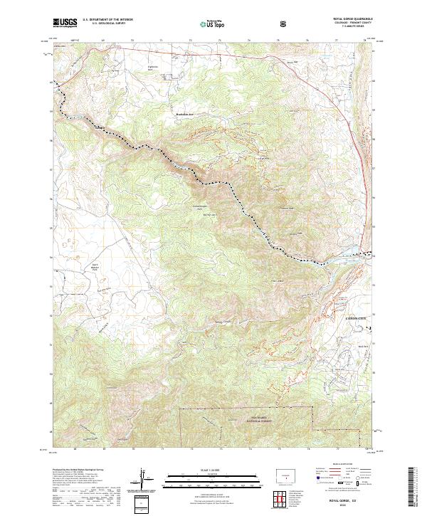 US Topo 7.5-minute map for Royal Gorge CO