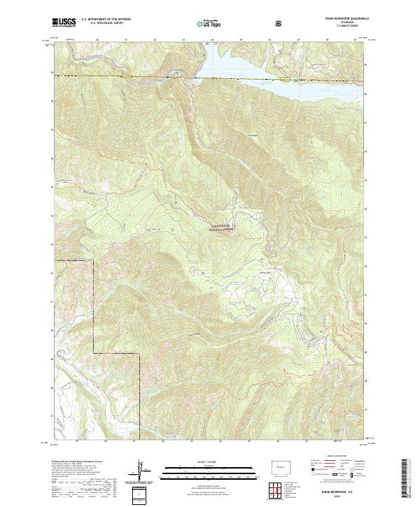 US Topo 7.5-minute map for Ruedi Reservoir CO