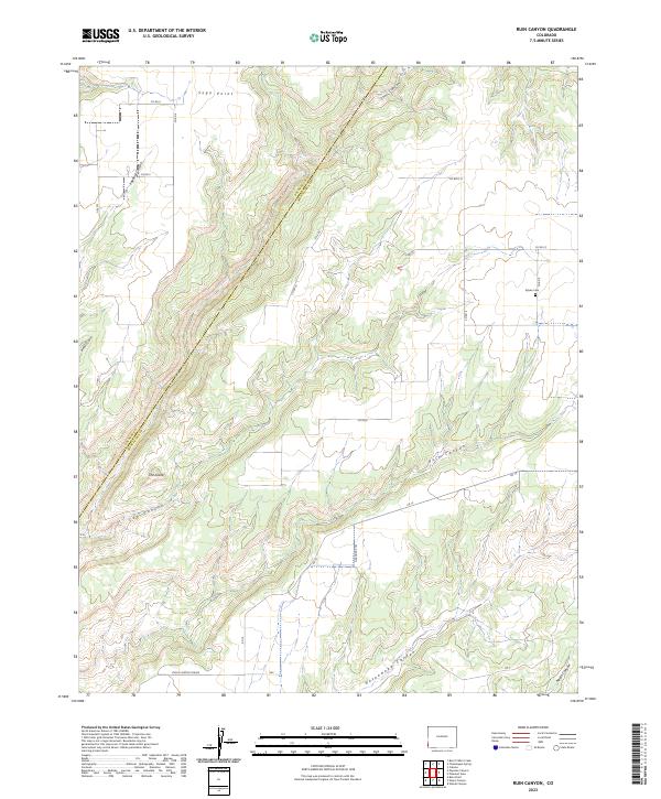 US Topo 7.5-minute map for Ruin Canyon CO