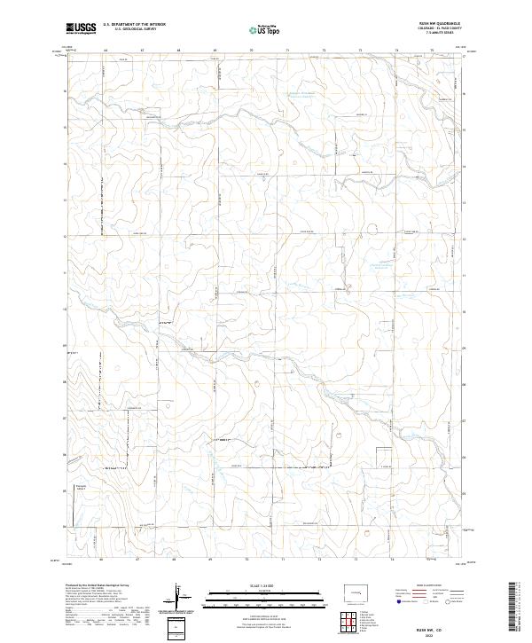 US Topo 7.5-minute map for Rush NW CO