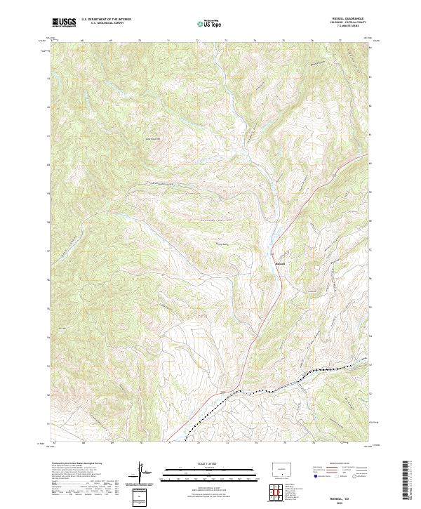 US Topo 7.5-minute map for Russell CO