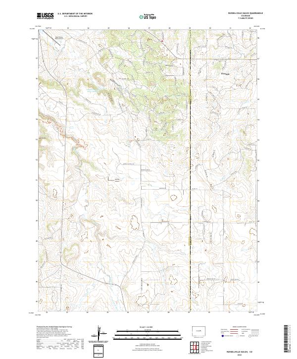 US Topo 7.5-minute map for Russellville Gulch CO