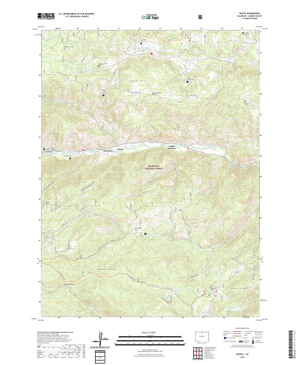 US Topo 7.5-minute map for Rustic CO