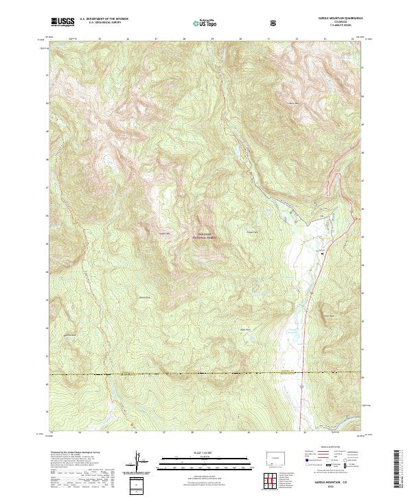 US Topo 7.5-minute map for Saddle Mountain CO
