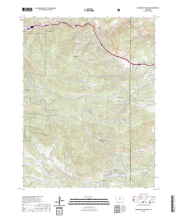 US Topo 7.5-minute map for Saddleback Mountain CO