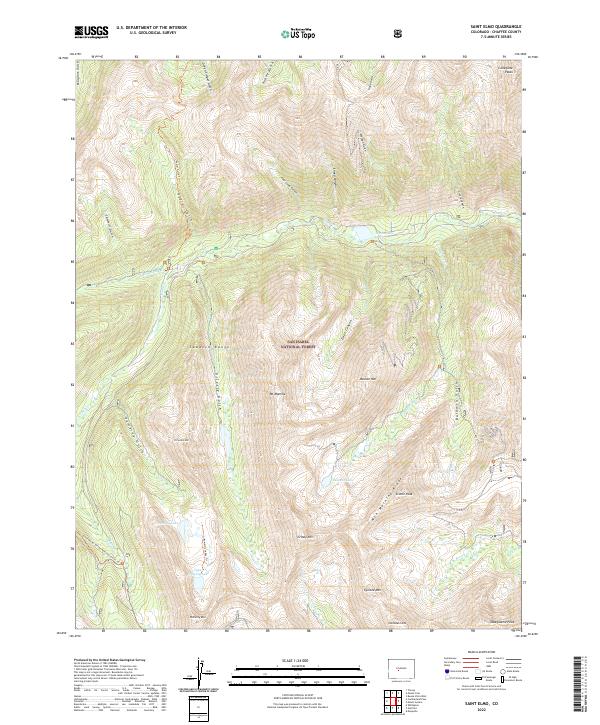 US Topo 7.5-minute map for Saint Elmo CO