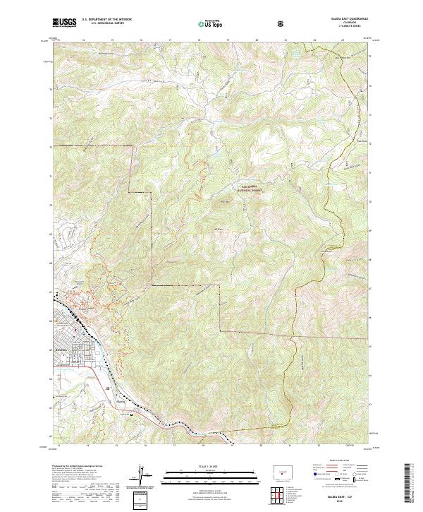 US Topo 7.5-minute map for Salida East CO
