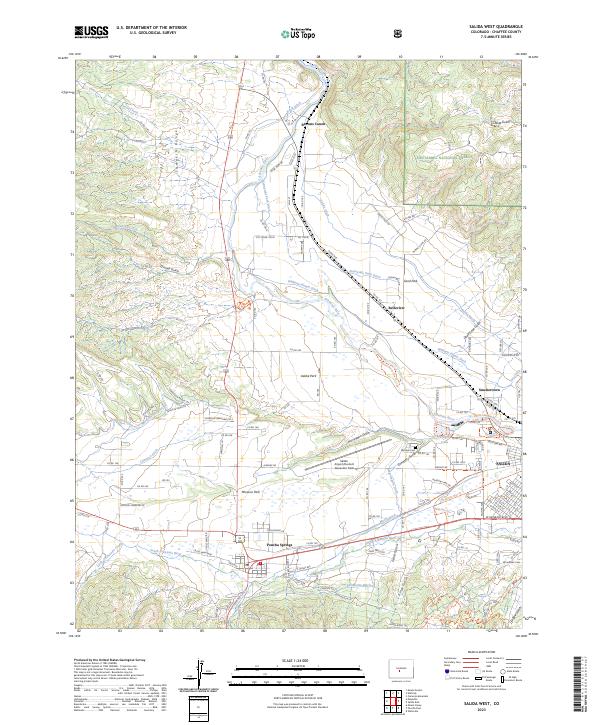 US Topo 7.5-minute map for Salida West CO